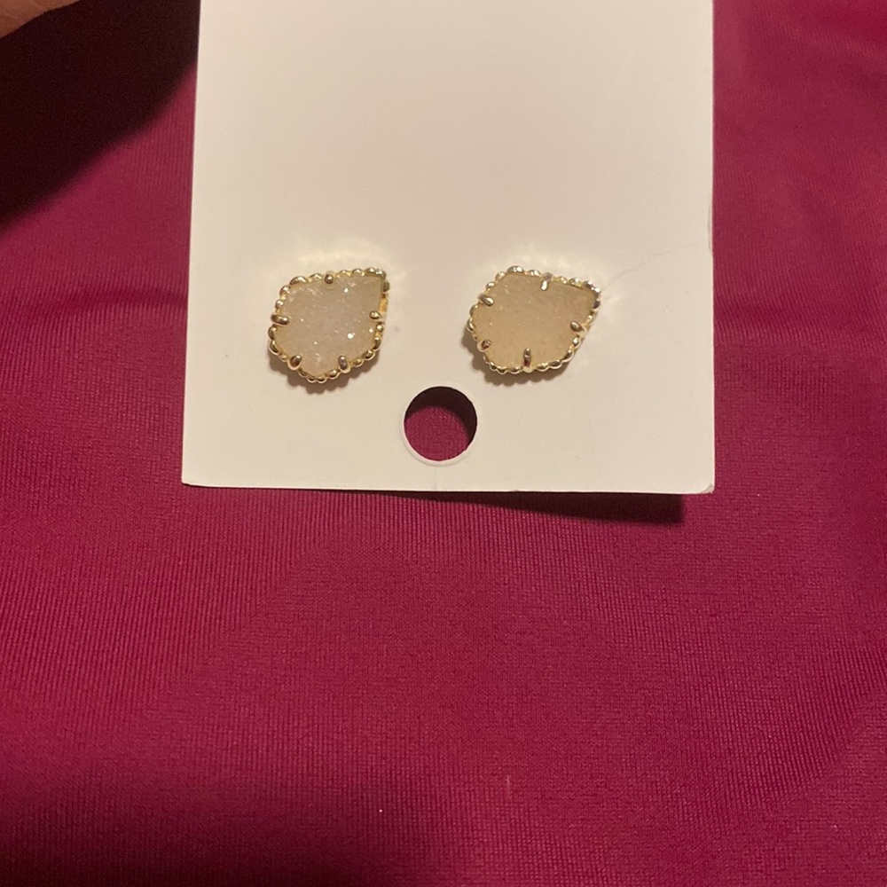 Kendra scott platinum drusy studs